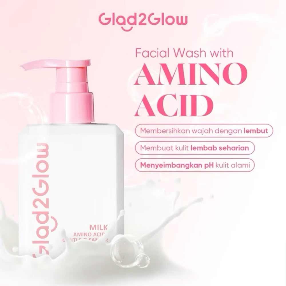 Glad2Glow – Brightening Cleanser Milk with Amino Acid 80g | Gentle Glow-Boosting Face Wash for Radiant Skin