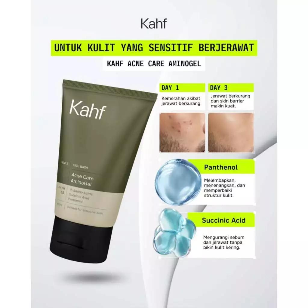 Kahf Acne Care Amino Gel Face Wash 100ml – Gentle Cleanser for Men’s Acne & Sensitive Skin