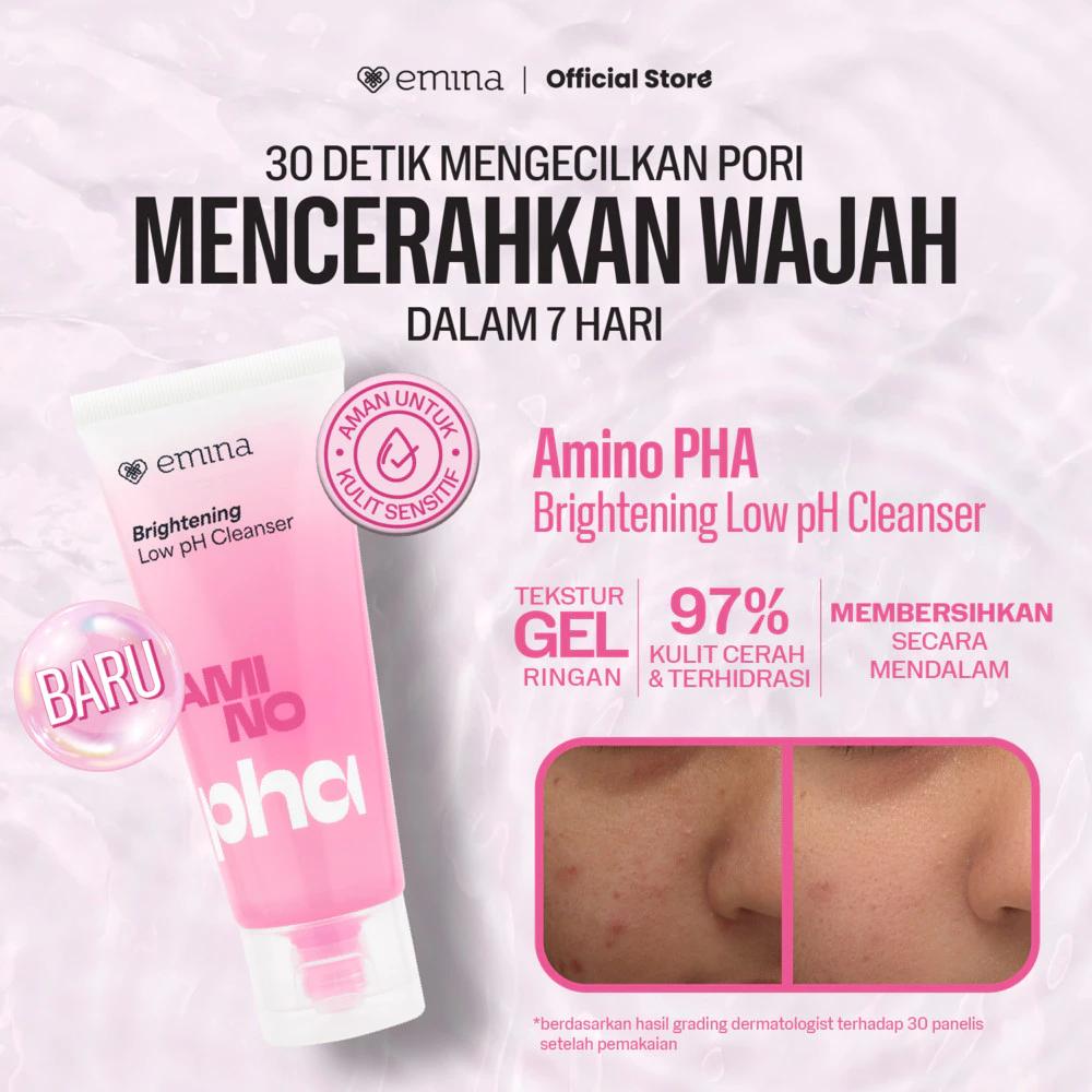 Emina Oat Amino Ceramide Barrier Low pH Gel Cleanser 70ml - Facial Wash Skincare Brightening Glowing Facial Soap Repairs Skin Barrier