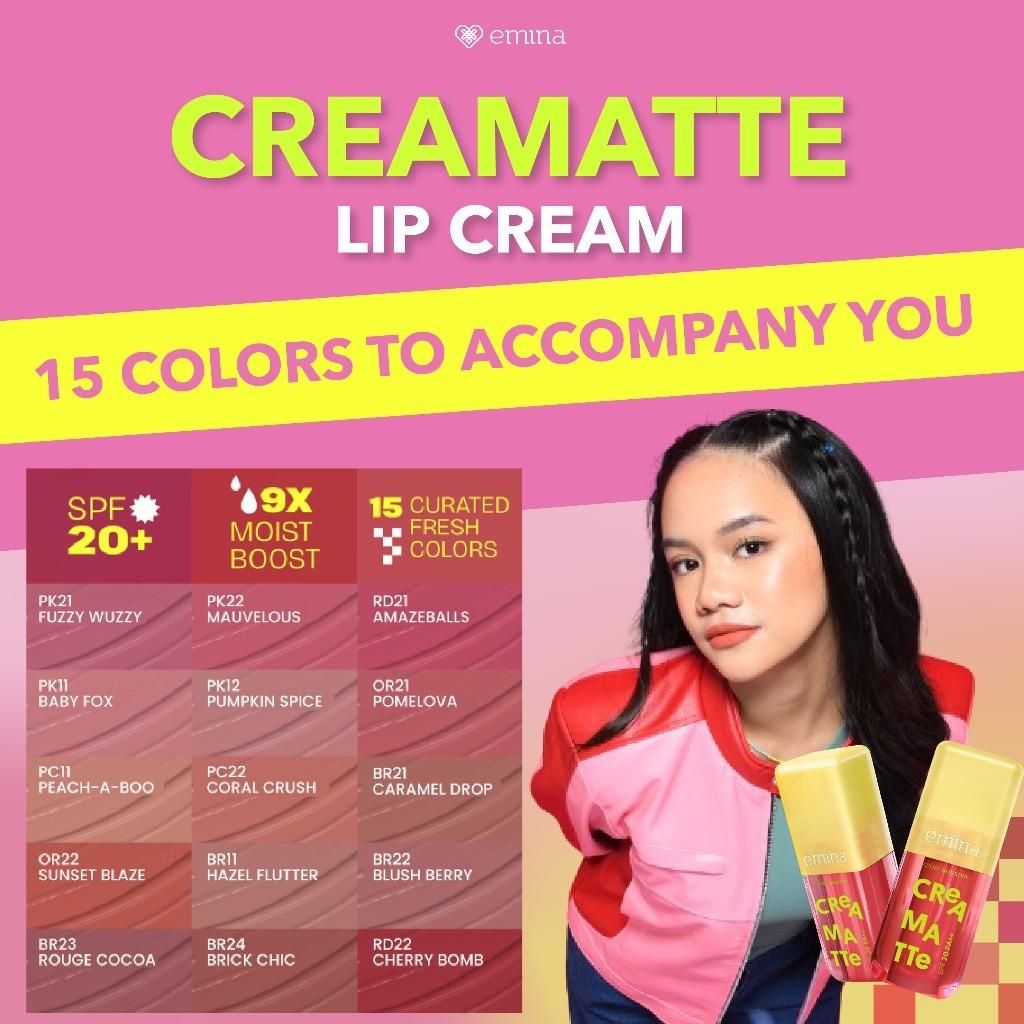 Emina Creamatte Lip Cream – Ultra Lightweight Matte with 9X Moisture Boost for Smooth, Comfortable Lips