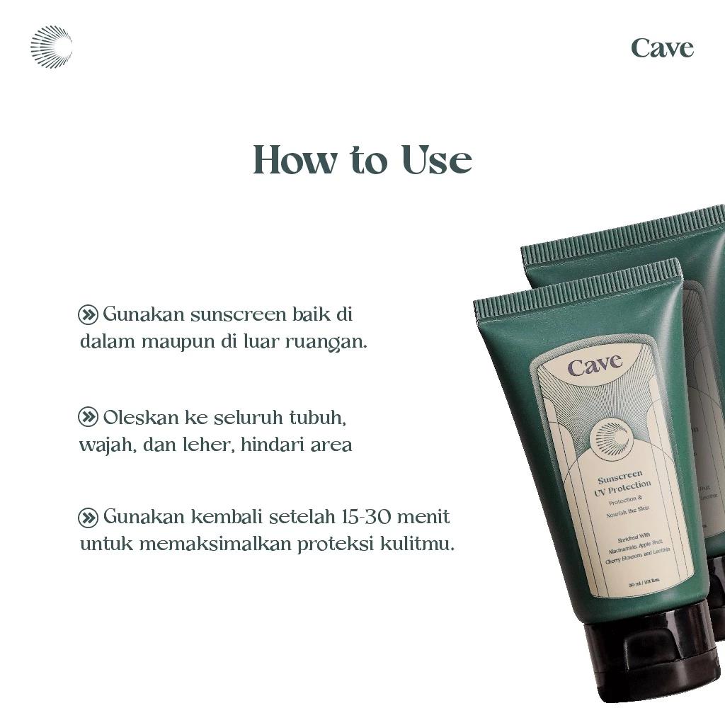 CAVE Sunscreen UV Protection - Sunscreen Wajah Pria Perlindungan dari Sinar Matahari 30ml