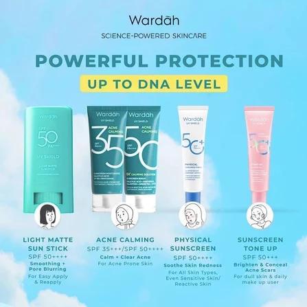 Wardah UV Shield Acne Calming Sunscreen SPF 50 + Moisturizer SPF 35 – Daily Sun & Skin Protection