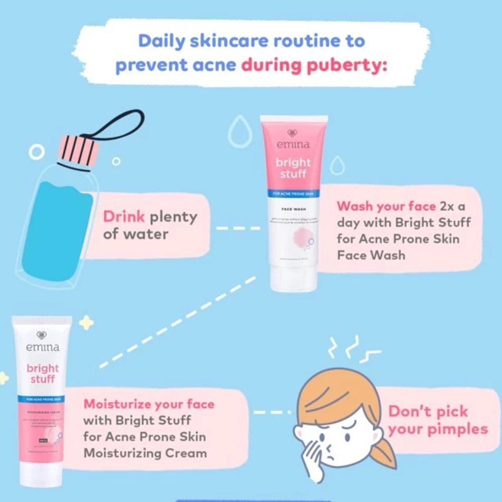 Emina Bright Clear Acne Face Wash | Gentle Cleanser for Acne-Prone Skin | 50ml / 100ml