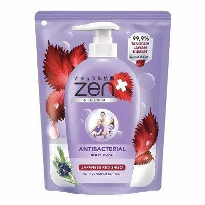 Zen Antibacterial Body Wash – Japanese Red Shiso & Juniper Berries Refill 400ml | Herbal Antibacterial Cleanse with Refreshing Aromatic Formula | Purified, Fresh & Healthy Skin