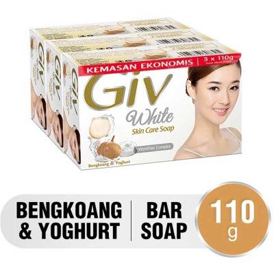 Giv White Bar Soap – Bengkoang & Yoghurt 3 x 100g | Brightening Beauty Bar with Natural Extracts | Smooth, Soft & Radiant Skin with Every Wash