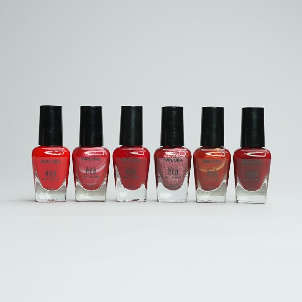 IMPLORA Nail Polish (NEW) – Red, Clear & Nude Colors | 8ml | BPOM Certified | Smooth, Glossy, Elegant Finish