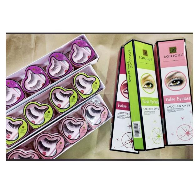 Bonjour False Eyelashes – Natural Look Fake Lashes with Free Glue
