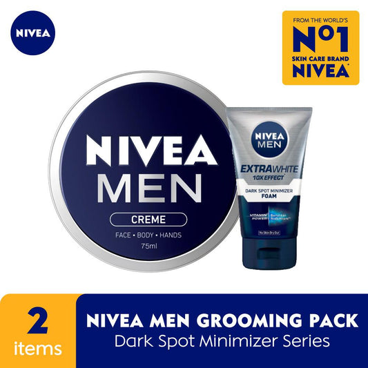 NIVEA Men Crème 75 ml + Men Extra White Dark Spot Minimizer Foam 50 ml