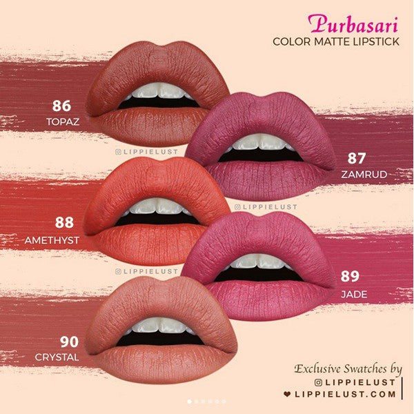 Purbasari Lipstick Color Matte 87 / Lipstick Matte / Lipstick tahan 12jam - Ringan dan lembut di bibir