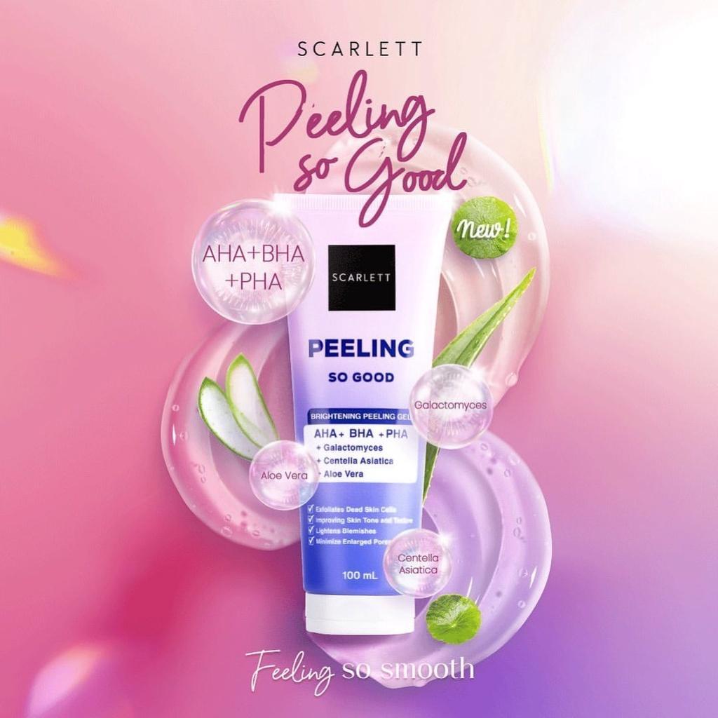 SCARLETT Whitening Peeling So Good Brightening Peeling Gel Scrub with 2% PHA Galactomyces Centella Asiatica & Aloe Vera for Enhanced Skin Brightness