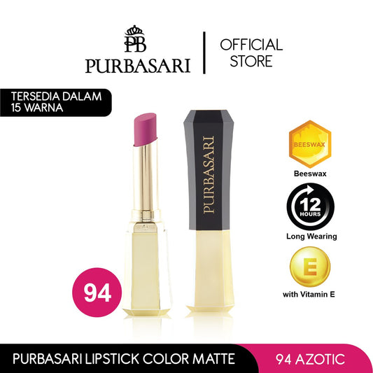 Purbasari Lipstick Color Matte 94 / Lipstick Matte / Lipstick tahan 12jam - Ringan dan lembut di bibir