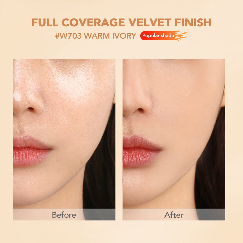 YOU 24H NoutriWear+ Velvet Liquid Foundation SPF Alas Bedak Perawatan Wajah Tahan Lama 24 Jam Full Coverage Kosmetik