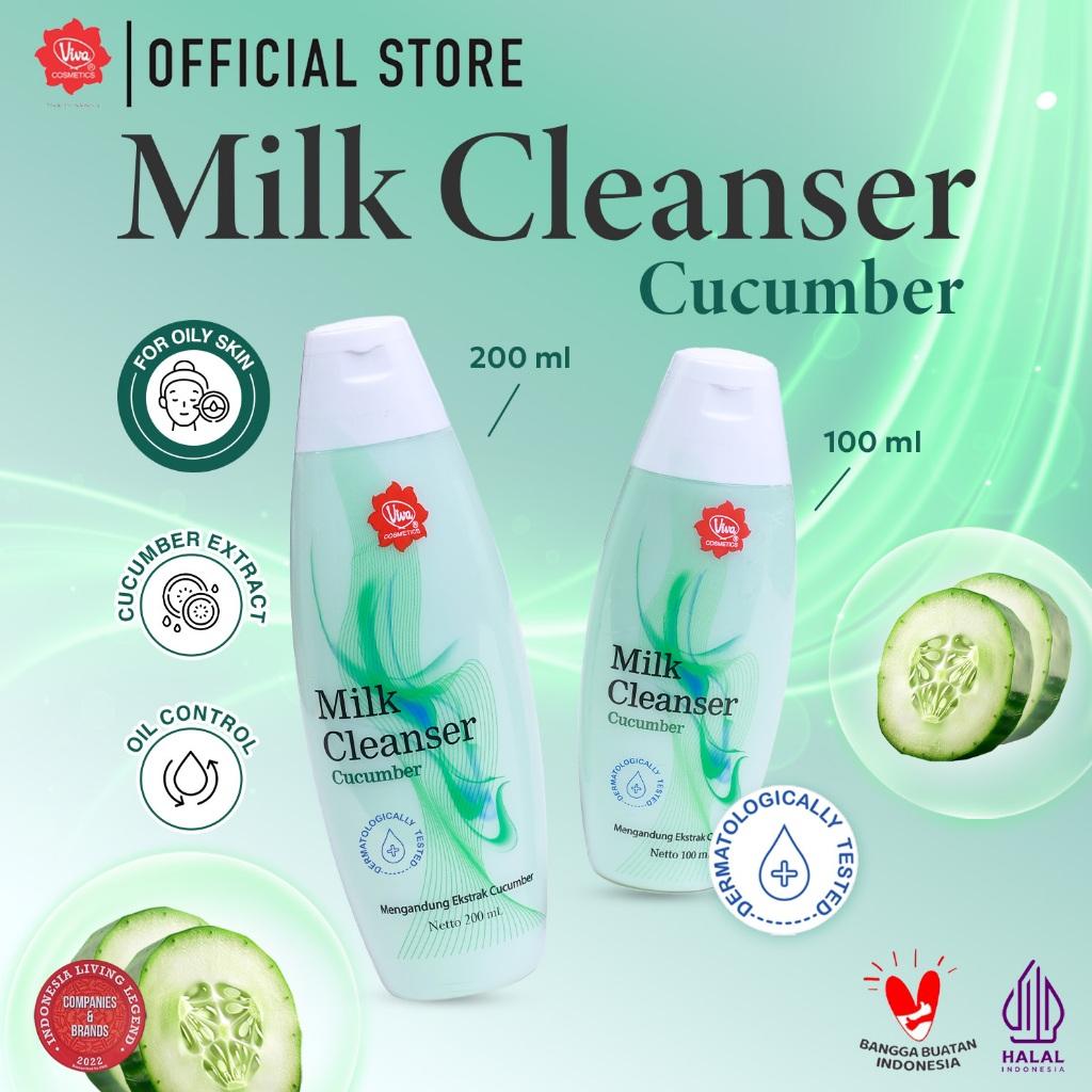 Viva Milk Cleanser Cucumber 100ml - Oil Control & Black Spot Treatment with Cucumber Extract & Emollient for Soft Skin