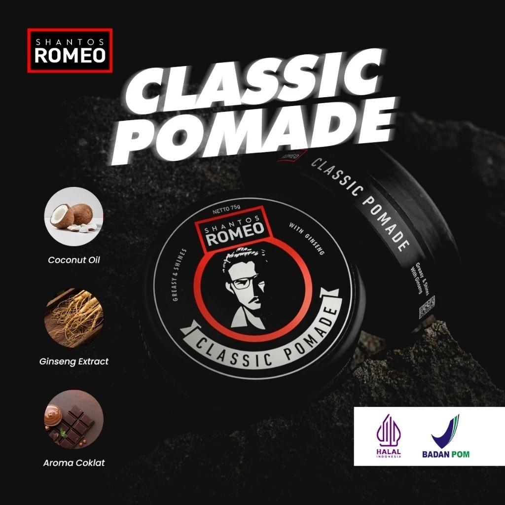 Shantos Romeo Styling Pomade Water Soluble 75g – Strong Hold, Sleek Finish & Easy Wash-Out | For Everyday Classic Looks