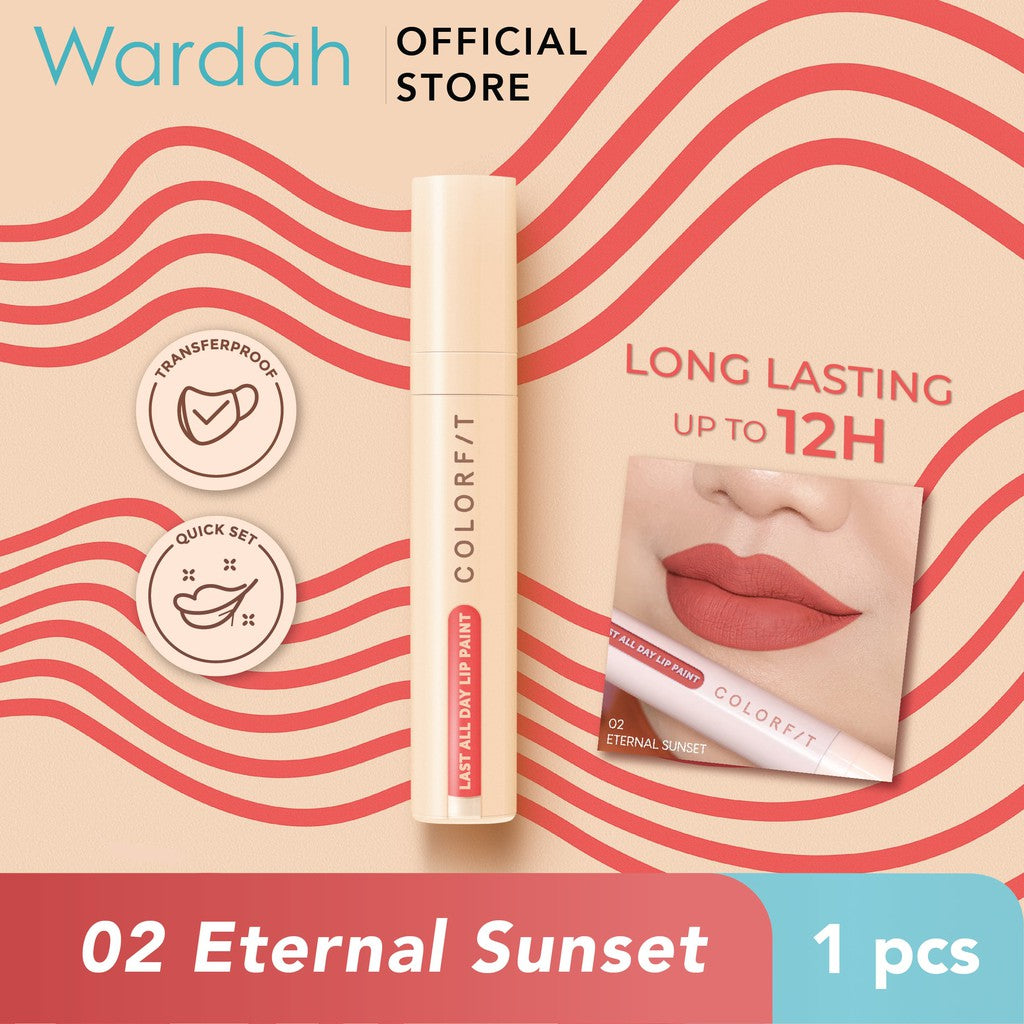 [LIP MATTE TAHAN LAMA] WARDAH Colorfit Last All Day Lip Paint 4 gr (Shade 1-12) Tahan Lama Hingga 12 Jam - Transferproof dengan One Swipe Coverage - Warna Intense - Lipstik Tahan Air dan Minyak - Liptint Anak Sekolah - Liptint - Makeup