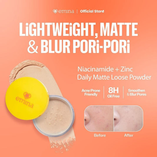 Emina Daily Matte Loose Powder 20g – Lightweight Oil Control Setting Powder with Smooth Matte Finish for Everyday Use