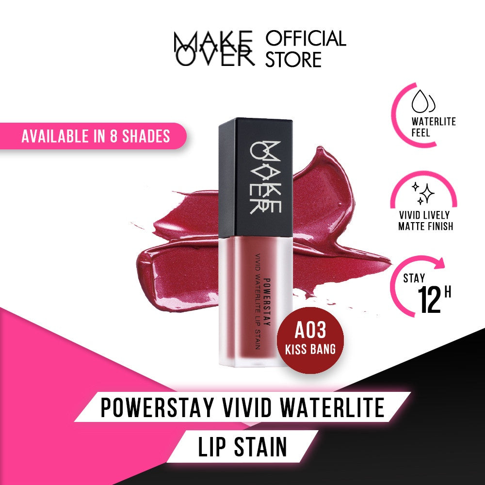 MAKE OVER Powerstay Vivid Waterlite Lip Stain - Liptint tahan lama ringan watery base ombre nude