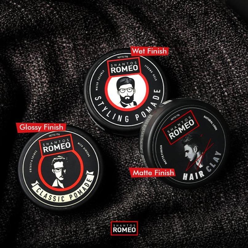 Shantos Romeo Styling Pomade Water Soluble 75g – Strong Hold, Sleek Finish & Easy Wash-Out | For Everyday Classic Looks