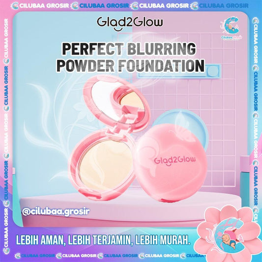 GLAD2GLOW Perfect Blurring Powder Foundation | G2G Pressed Powder with BB Cream Finish | Smooth & Long‑Lasting Makeup