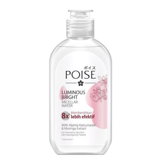 Poise Micellar Water 125ml – Luminous Bright Facial Cleanser for Makeup, Dust & Pollution