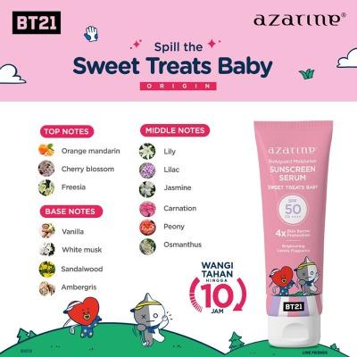 Azarine x BT21 Sweet Treats Baby Body Serum Sunscreen SPF 50 PA++++ – 100ml | Lightweight & Moisturizing Daily Sun Protection with Cute BT21 Design