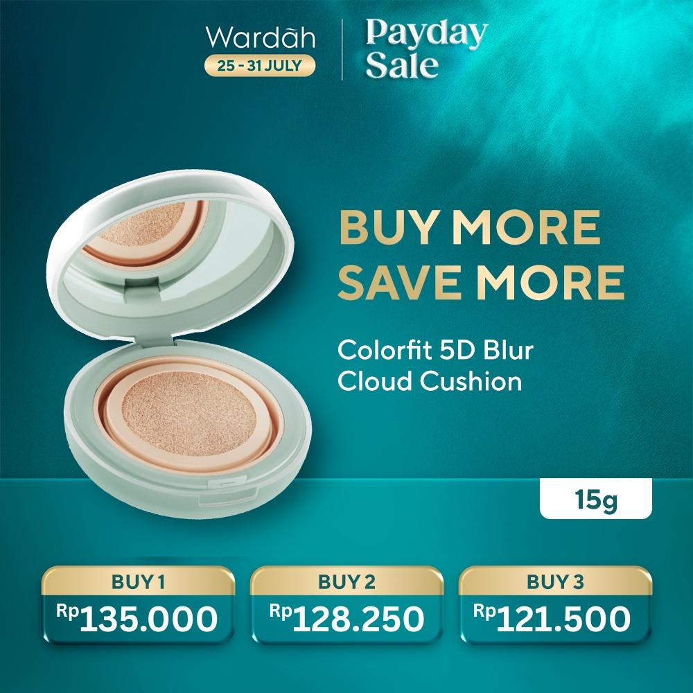 WARDAH Colorfit 5D Blur Cloud Cushion Make Up – Long-Lasting Matte Finish with SPF 50 PA+ & 18H Stay