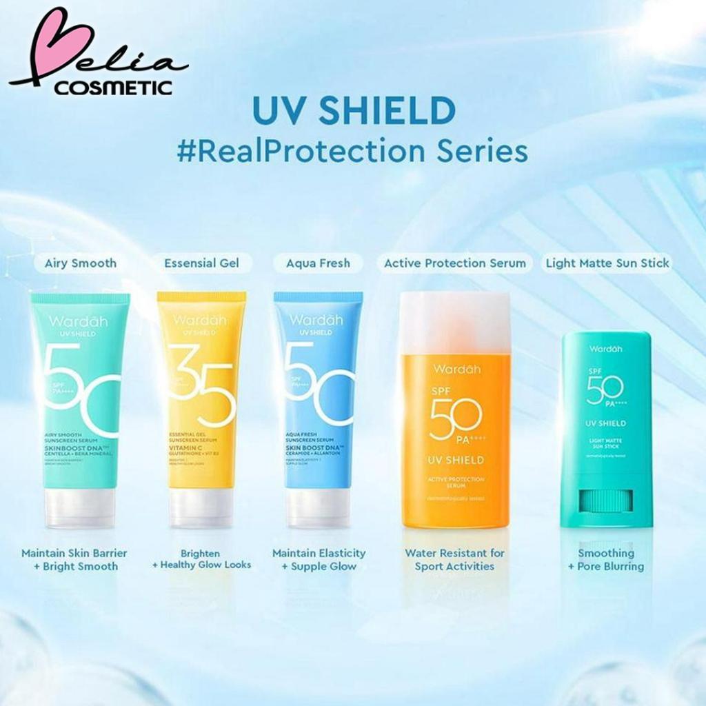 Wardah UV Shield Aqua Fresh Essence SPF 50 PA++++ - Ultra-Light Water-Based Sunscreen for All Skin Types with Bisabolol & AquaFused Technology