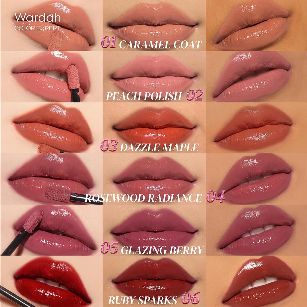 WARDAH Glasting Liquid Lip – Glassy Shine | High Pigment | Lightweight & Non-Sticky