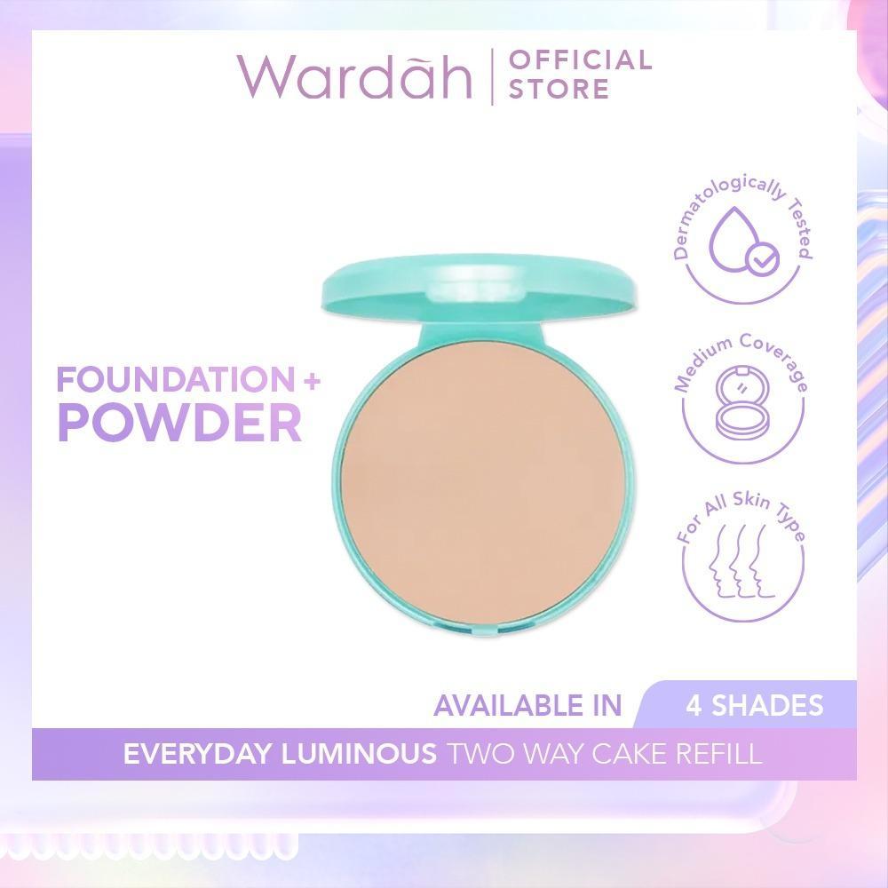 WARDAH Everyday Luminous Two Way Cake Refill Make Up – Matte Finish Powder with Vitamin E & Oil Control