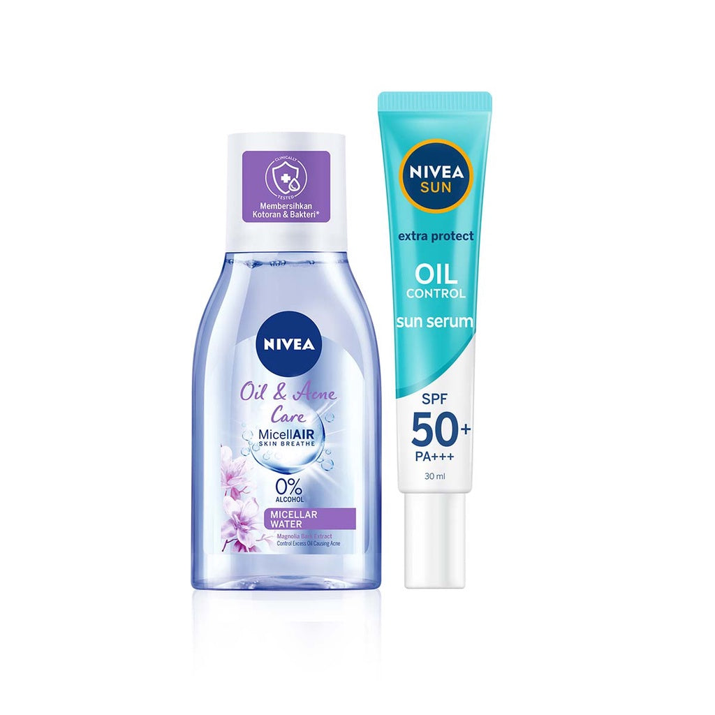 NIVEA SUN Face Serum Oil Control SPF50 PA+++ + Micellar Water Oil & Acne Care