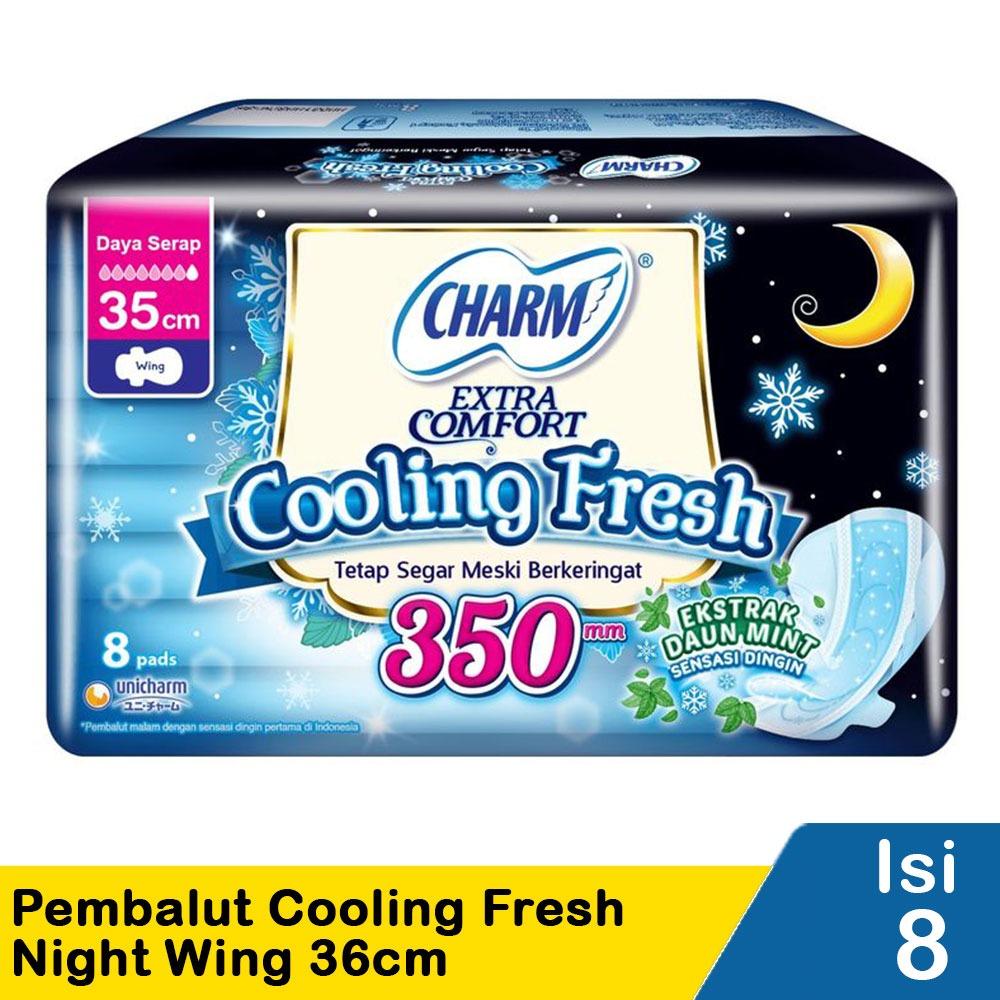 Charm Cooling Fresh 23cm Sanitary Pads – 14’s with Wings | Refreshing Cool Sensation for Dry, Odor-Free Comfort