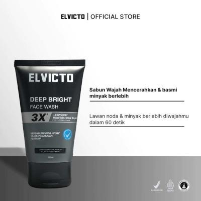 Elvicto Deep Bright Men’s Facial Cleanser 100ml | Brightening Face Wash for Dull Skin – Deep Cleansing + Oil Control