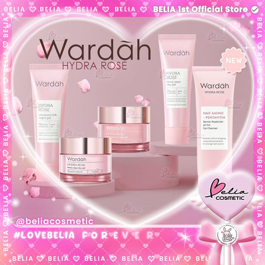 WARDAH Hydra Rose Skincare Set – Day Gel, Night Gel, Cleanser & Toner