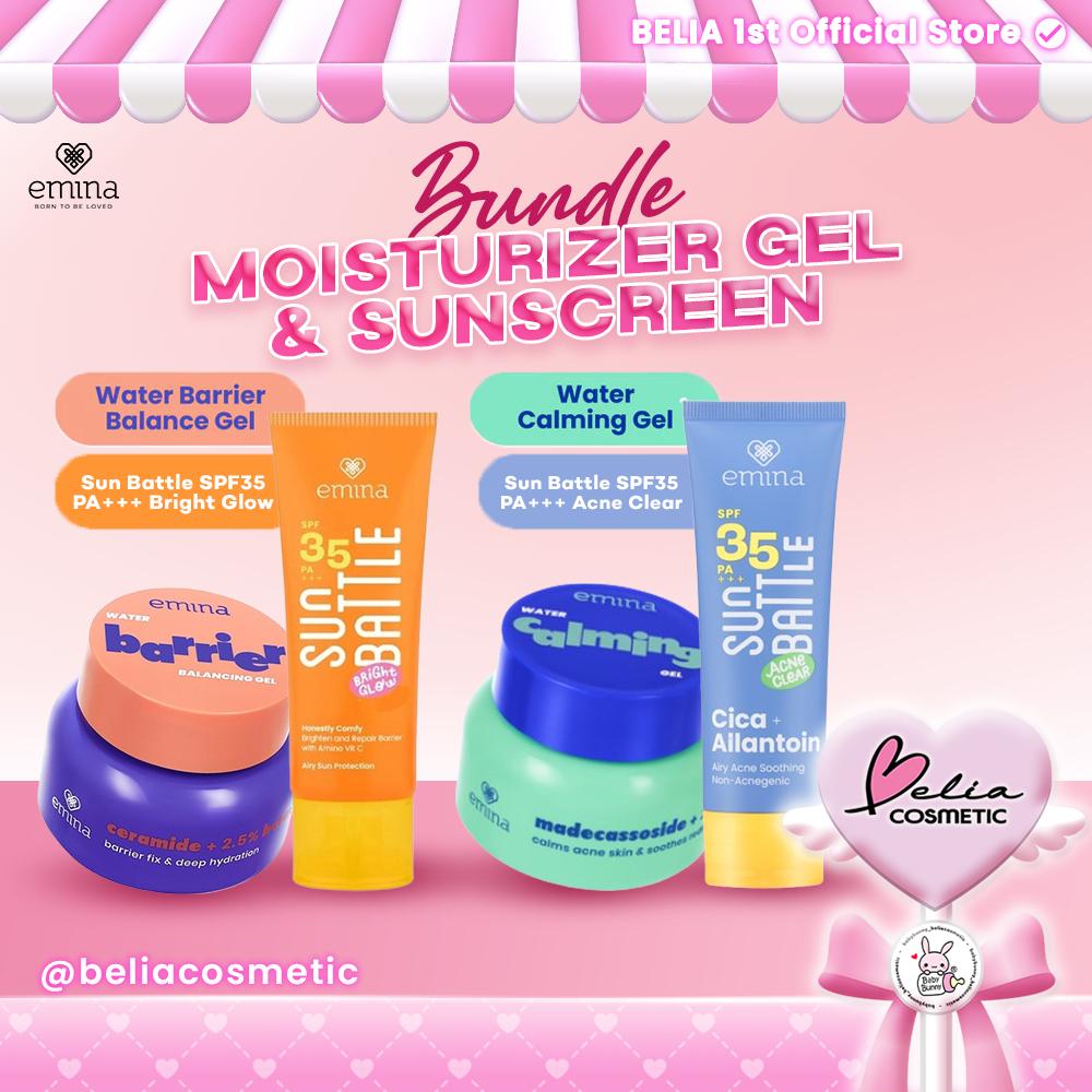 Emina Must-Have Duo: Hydrating Gel Moisturizer + Sun Battle SPF 35 PA+++ | FREE Gift Inside!