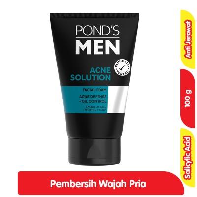 Pond's Men Acne Solution Face Wash Foam 100g – Deep Cleanse & Breakout Control for Oily Skin