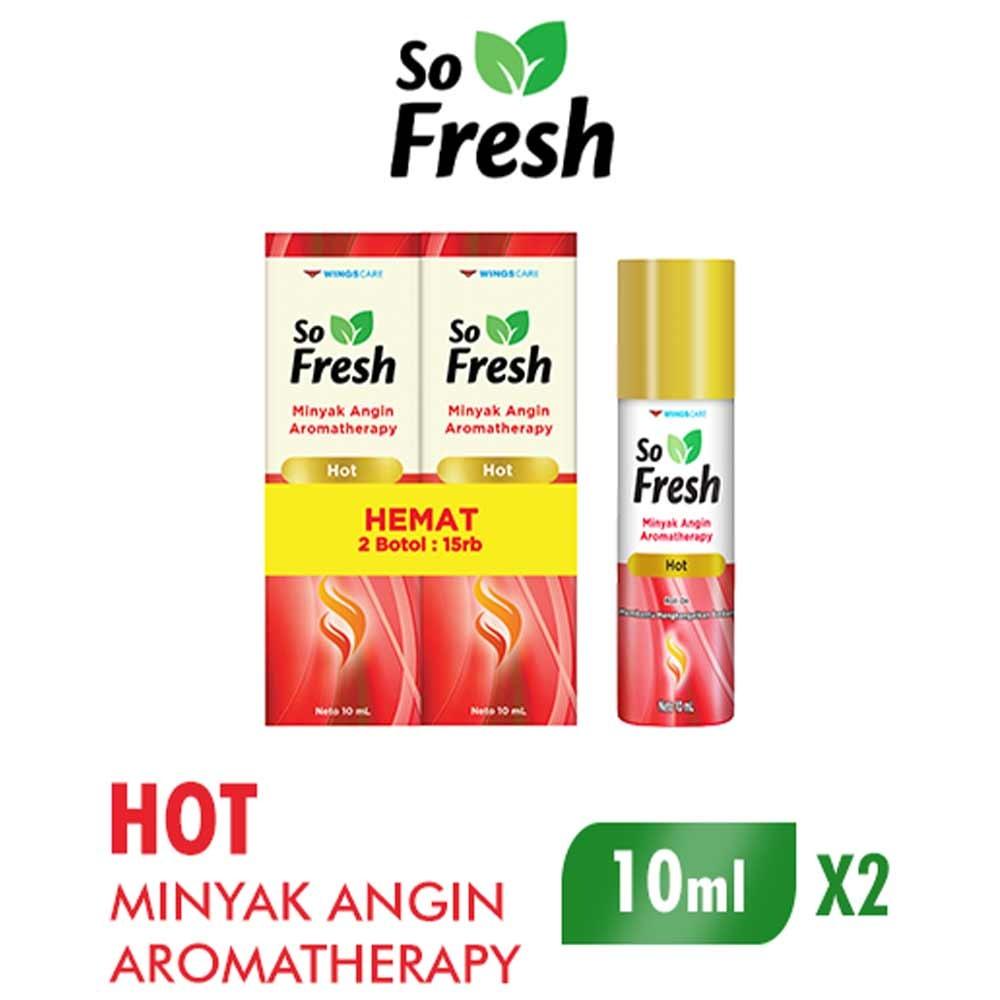 So Fresh Aromatherapy Oil Hot – 2x10ml Herbal Roll-On for Muscle Pain, Headache & Relaxation Relief