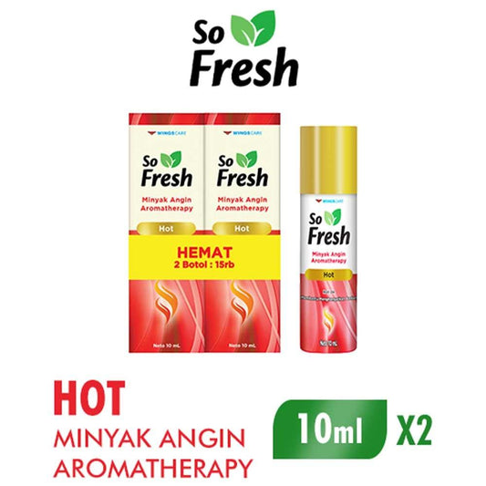 So Fresh Aromatherapy Oil Hot – 2x10ml Herbal Roll-On for Muscle Pain, Headache & Relaxation Relief