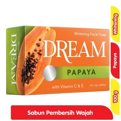 Dream Whitening Papaya Brightening Face Bar Soap – Glowing Skin Cleanser 100g