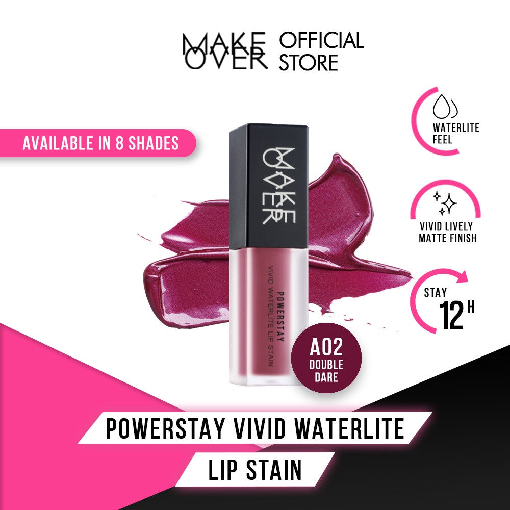 MAKE OVER Powerstay Vivid Waterlite Lip Stain - Liptint tahan lama ringan watery base ombre nude