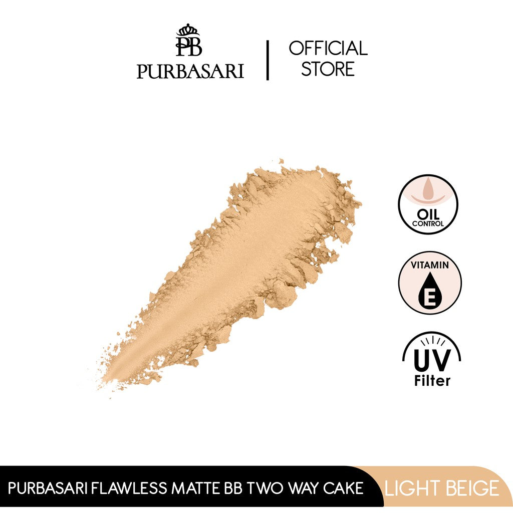 Purbasari Flawless Matte BB Two Way Cake Light Beige