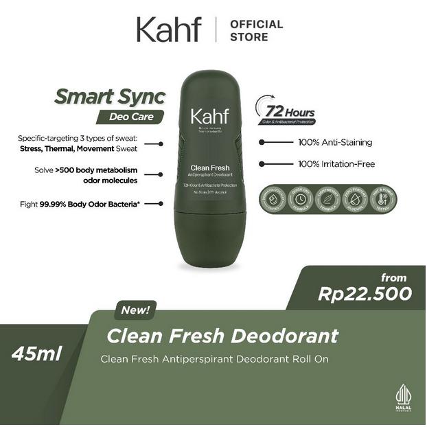 Kahf Antiperspirant Deodorant Roll On 45 ml - Deodorant Pria