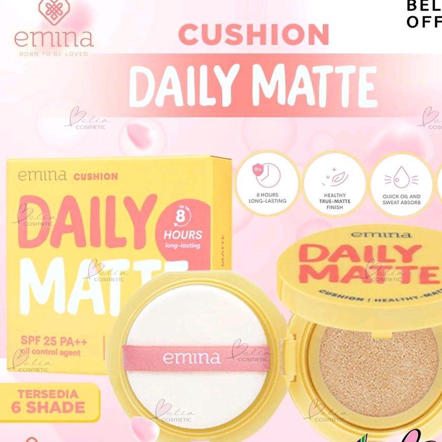 Belia EMINA Daily Matte Cushion 15g  Cushion SPF 25 PA++  Oil Control Agent  Bb Cream  Powder  Foundation  Bpom