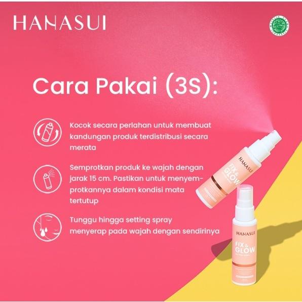 Hanasui Fix & Glow Setting Spray 60 ml Make Up Bercahaya