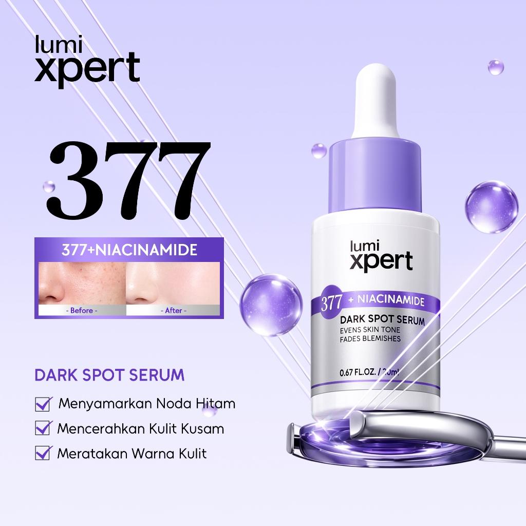 Lumixpert 377 Nicianamide Dark Spot Serum 20ml Menyamarkan noda hitam dan bekas jerawat Meratakan warna kulit dan mengurangi kusam