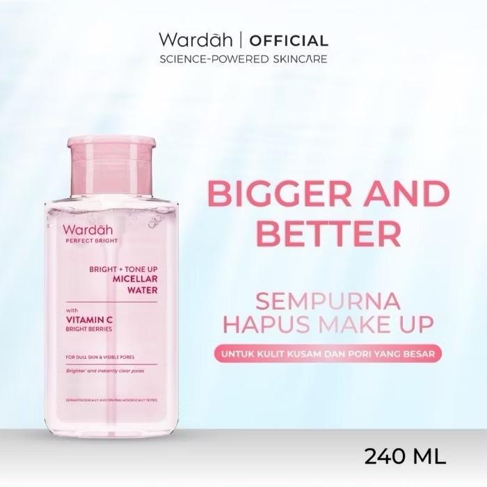Wardah Brightening Tone-Up Micellar Water for All Skin Types – Deep Clean & Glow Boost