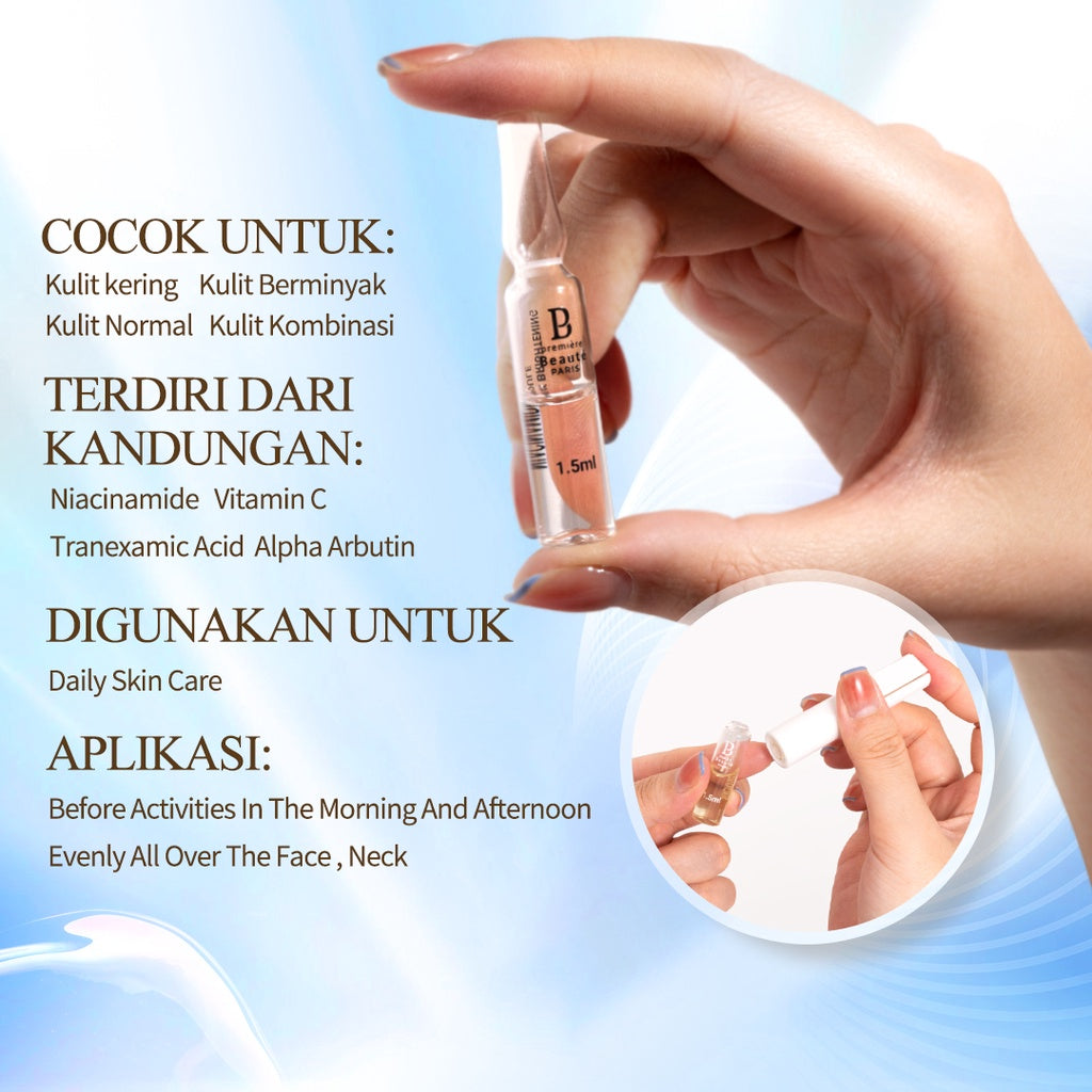 PREMIERE BEAUTE 4X Whitening Ampoule Serum 1.5ml*10pcs Set package Niacinamide VC Acne Care Booster Essential concentrated serum BPOM