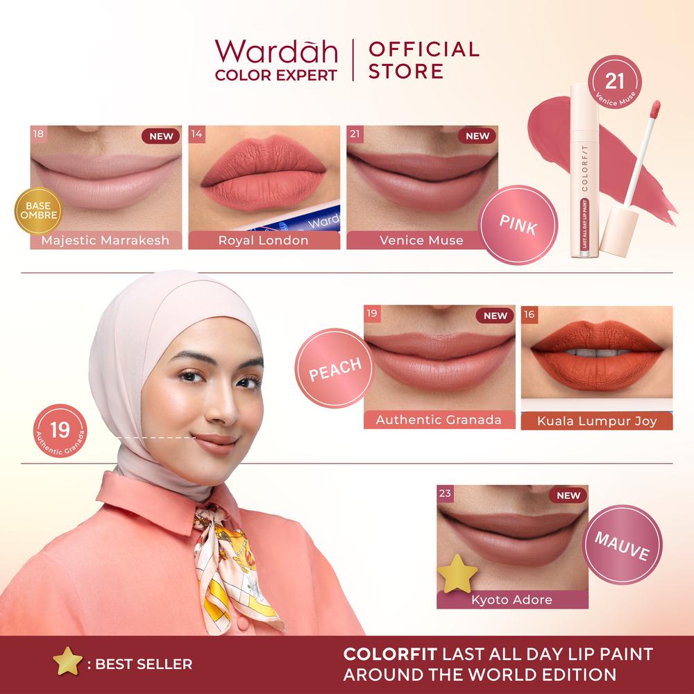 Wardah Colorfit Lip Paint | Around the World Edition | 12H Long-Lasting | Transferproof & Comfortable | Serba Ada!