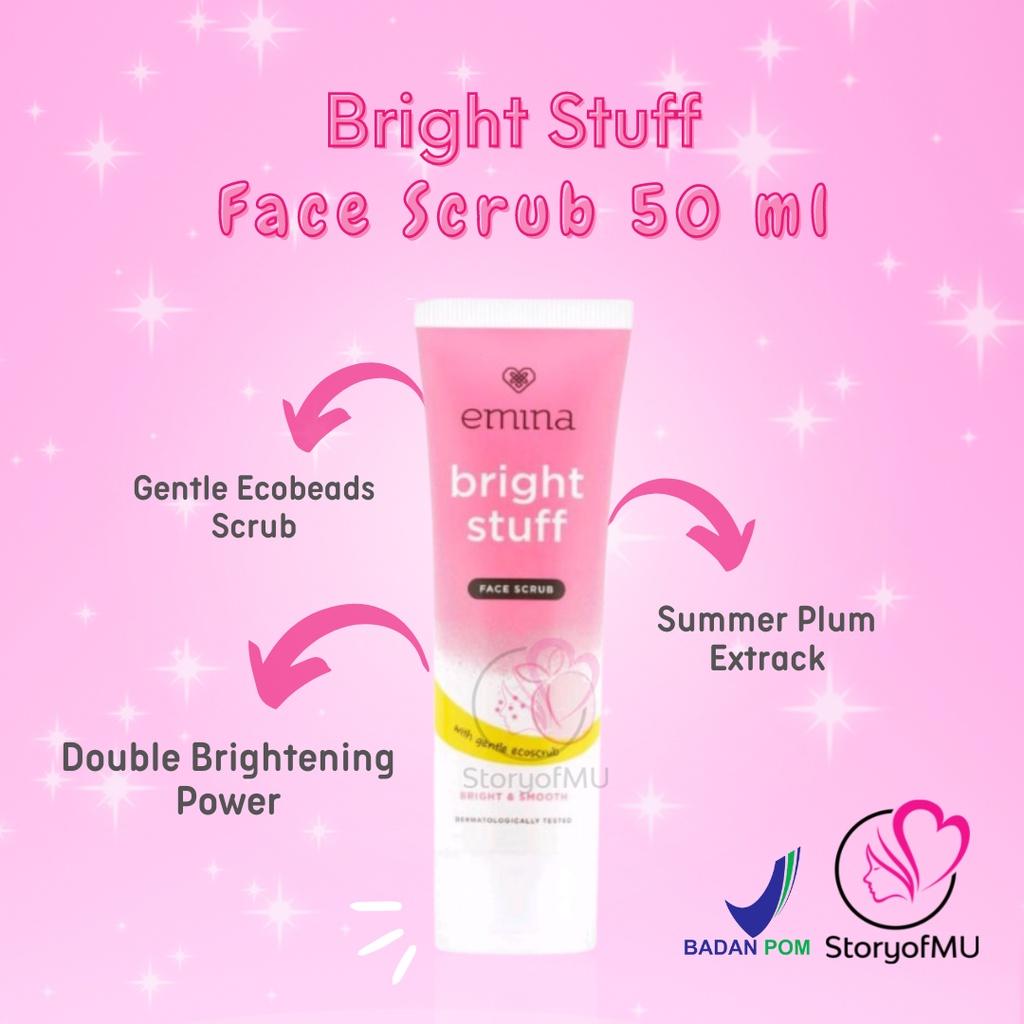 EMINA Bright Stuff Face Scrub 50 ml - Gentle Ecobeads Scrub with Summer Plum Extract for Brighter & Radiant Skin
