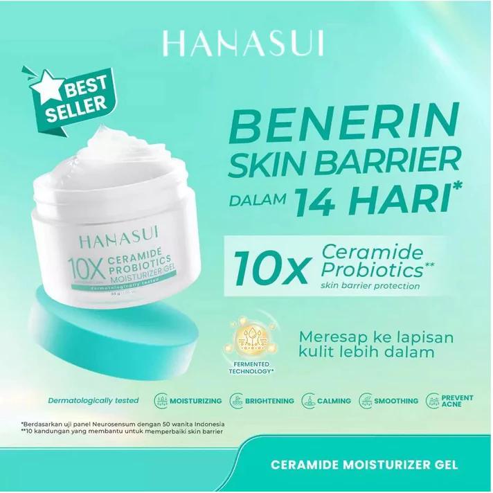 Hanasui Moisturizer Gel 30g Ceramide Probiotics Gentle Retinol Clean Smooth Anti Aging Bright Skin Dermatologically Tested