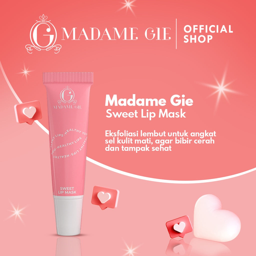 [BELI 2 LEBIH HEMAT]  [FLASH SALE] Madame Gie Sweet Lip Mask - Lip Scrub Vitamin E, Lip Balm, Moisturizer, Serum Bibir Cerah